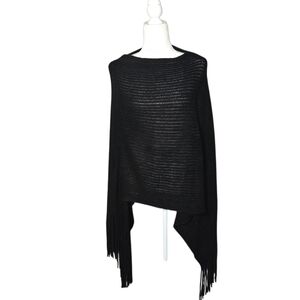 Max Edition Elegant Black Knit Poncho